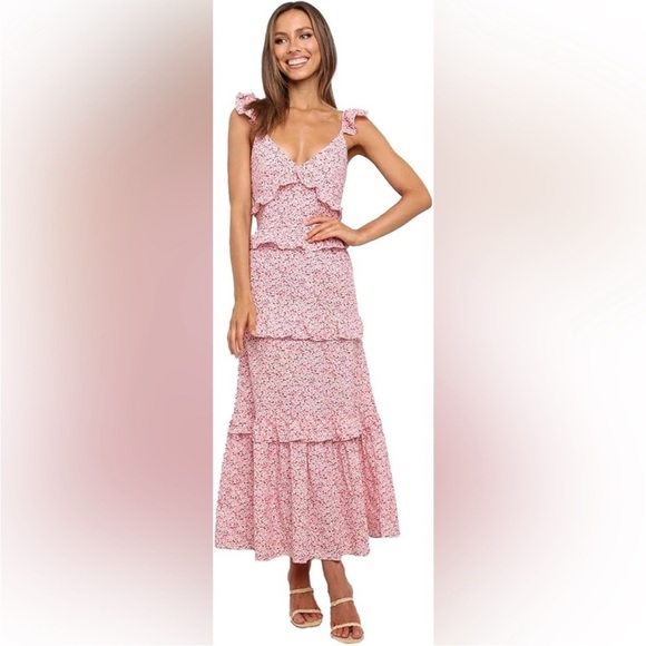 Floral Pink Maxi Dress - Picture 2 of 4